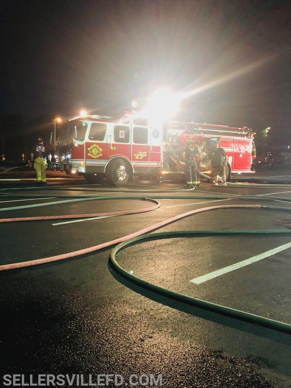 August 27, 2019 - Members pump water from a hydrant in the parking lot behind the fire station.